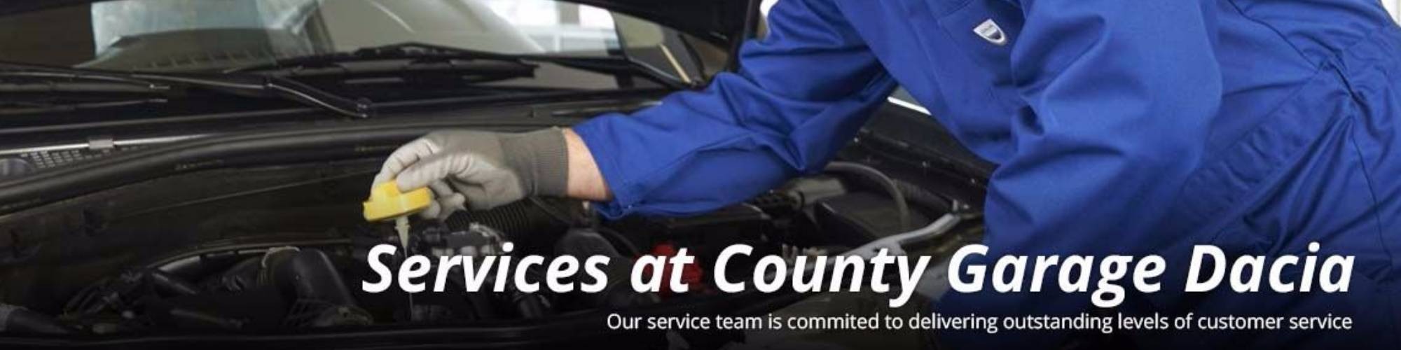 SERVICES AT COUNTY GARAGE DACIA, BARNSTAPLE, DEVON